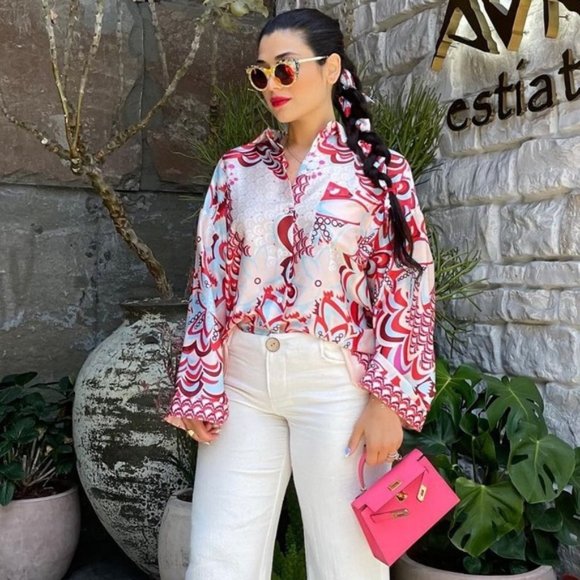 Zara 2 Pieces Printed Shirt and Scarf - Picture 12 of 16